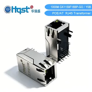 Industrial 1000M POE+ RJ45 Connector GX1159F18BP-GO/Y0B 2250V Isolation Gold Plated Ethernet Socket Transformer thumbnail-5