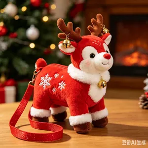 Christmas, Christmas Plush Backpack, Santa Claus, Plush, Retro Christmas, Holiday Limited Edition, Gift , Winter Limited Edition-Customizable thumbnail-5
