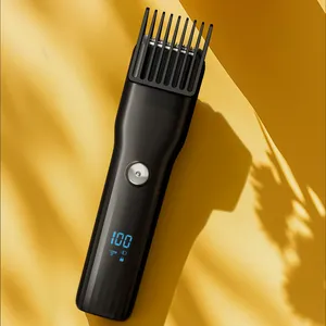 USB Fast Charging IPX7 Waterproof Men Beard Trimmer,Stainless Steel Blade 600mAh Li‑ion LCD Cordless Hair Clipper for Hotel Home Travel Salon thumbnail-3