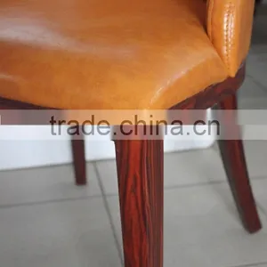 Modern High Back Heavy Duty Metal Leather Dining Room Chairs Wood Furniture thumbnail-4