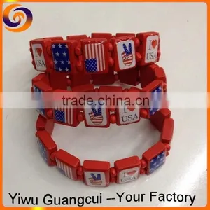 Wood Bracelet With Epoxy Logo Sticker thumbnail-3