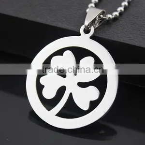 Stainless Steel Four Leaf Clover Pendants Necklace thumbnail-2