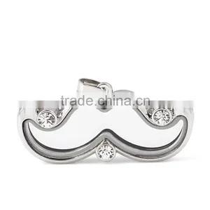 Direct Manufacturer High Quality New Design Beard Shape Floating Locket Pendant Interchangeable Metal Locket Pendant thumbnail-4