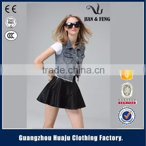2016 New Style Female Sleeveless Denim Vest for Sale thumbnail-4