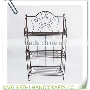 KZ140125 Home Organizer Rack Iron 3-tiers Standing Metal Shelf thumbnail-5
