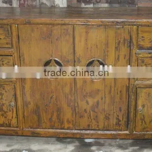 Chinese Antique Four Door Four Drawer Cabinet thumbnail-1