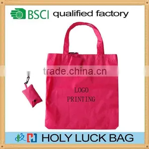 Wholesale Reusable Eco Friendly Folding Shopping Bag With Small Pouch thumbnail-5