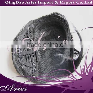 2015 Factory Price Hot Sale Black Hair Bangs !!! Clip Natural Hair Bangs ,double Weft Full Cuticle Human Hair Bang thumbnail-1