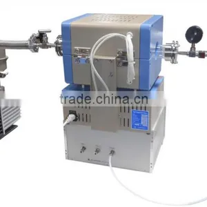 Mini CVD Tube Furnace System With 2 Channel Gas Mixer, Vacuum Pump, and Vacuum Gauge - OTF-1200X-S50-2F thumbnail-2