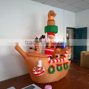 DJ-XT-16 Golden Christmas Inflatable Santa Claus Corsair Outdoor Garden Decoration thumbnail-4