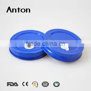 Screw Blue Metal Cap With Ruber Stoper for Glass Jar Mason Jar thumbnail-5