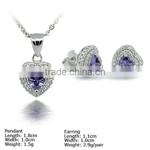 [SZH-1208] 925 Silver Jewelry Set With CZ Stones, Micro Pave Setting, Wedding Jewelry Sets. thumbnail-5