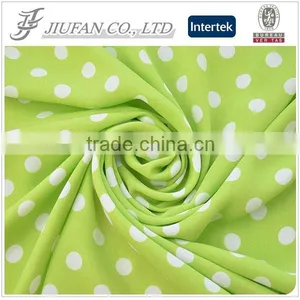 Jiufan Textile New Pattern Printed Georgette 100% Spun Polyester Green and White Spot Fabric thumbnail-2