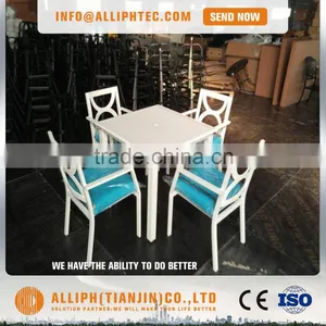 4pcs Coffee Table Set Cast Aluminum Mesh Outdoor Furniture thumbnail-4