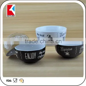 China Factory Color Glazed Stoneware Cereal Bowl Ceramic Soup Bowls Logo Black thumbnail-2