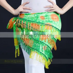 SWEGAL SGBDD130032 1COLOR Green Belly Dance Hip Scarf Single Tassel Belt thumbnail-1