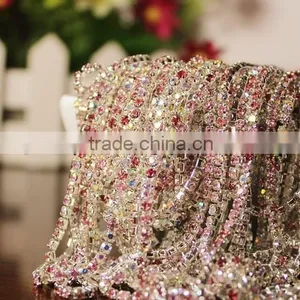 SS20 4.5mm Colorful Crystal Silver Plated Rhinestone Chain Hanging Crystal Wedding Decorations, Garments Decoration YSCHC1015 thumbnail-5
