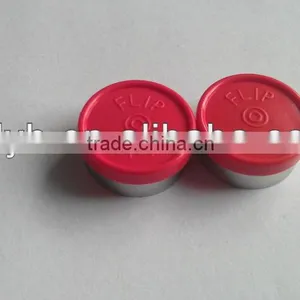 20mm Red Plastic and Aluminum Flip off Cap thumbnail-1
