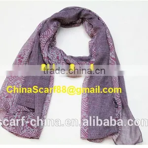 Wholesale Women Voile Printed Scarf thumbnail-1