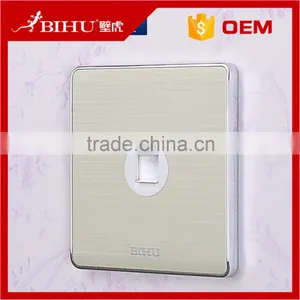 PC Brushed Stainless Steel Material Network Computer Wall Socket Rj45 Wall Outlet thumbnail-6