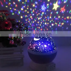 Bright Colours 360 Degree Moon Star Projection Night Light - Kids Baby Bedroom and Nursery - Great Gift Idea thumbnail-3