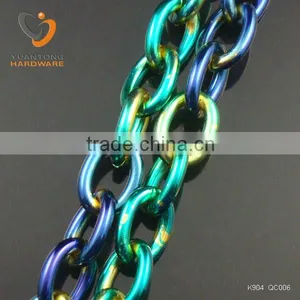 Blue to Green Color o Shape Necklace Chain 20.3*15.1mm thumbnail-1