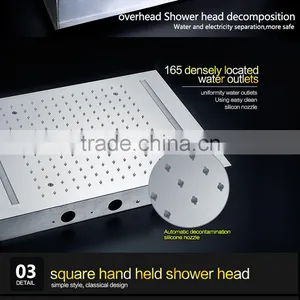 Led Shower Complete Set 3 Way in Wall Thermostatic Shower Faucet With 360*500mm Electric Shower + 6 Pcs Massage Body Jets thumbnail-4