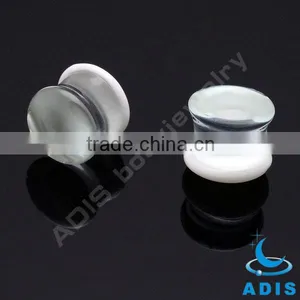 Attractive Wholesale Glass Piercing Ear Tunnel Transparent Pyrex Glass Ear Plugs thumbnail-2