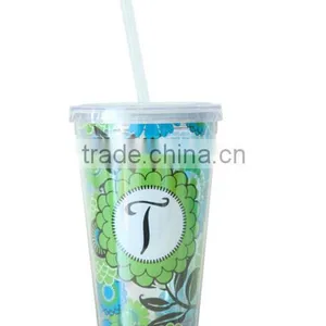 BPA Free Double Wall Pint Cup 16OZ/480ML With Insert Colorful PVC thumbnail-4