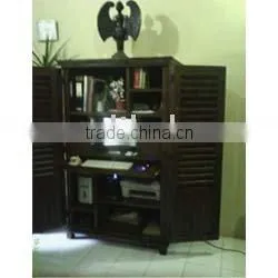 Computer Cabinet With Shutter Panel Doors thumbnail-1