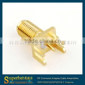 SMA Wide Flange .062" End Launch PCB Mount SMA Female RF Connector thumbnail-1