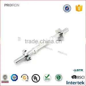 Professional Crossfit Olympic 14"Solid Steel Threaded Dumbbell Handle Bar thumbnail-1