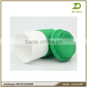 16 OZ DOUBLE WALL PLASTIC TUMBLER WITH COLOR SLEEVES,bpa Free Ceramic Coffee Mug With Silicone Sleeve ZDS2026 Quality Choice thumbnail-1