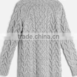 LADIES SWEATER: 100% COTTON ALLOVER CHUNKY CABLE LADIES PULLOVER SWEATER thumbnail-1