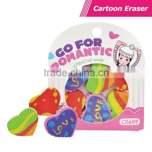 Multi-colour Extrude Heart-shape Erasers thumbnail-1