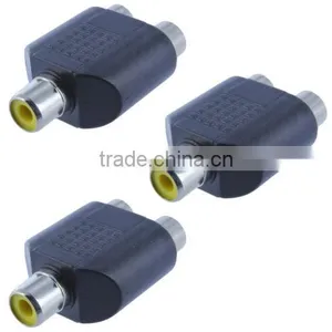 2016 New Arrival Rca Splitter 1 Female to 2 Female AV Audio Video Y Adapter Converter thumbnail-1