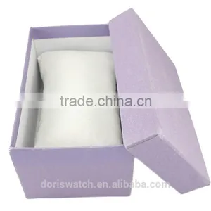 Good Quality Fashion Watch Box Long Purple Box Pillow Inner 13.8*8.8*7.8cm Jewelry Paper Box thumbnail-1