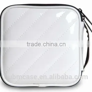 White BUBM 32 Capacity PU Leather Cover CD Case CD Box DVD Case CD-ROM Holder Car Disc Case thumbnail-1