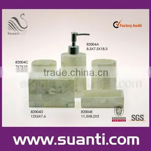 Wholesale White Craft Polystone Hotel Bathroom Accessory Set thumbnail-1