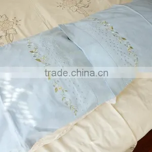 50*70CM Colorful Flowers and Stems Embroidered Hemstitched Whole Blue Color Pillowcovers thumbnail-5