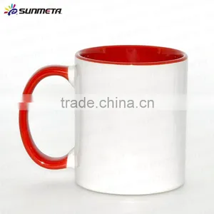 Wholesale 11oz White Ceramic Sublimation Blank Mug,Promotional 11oz Inside Color Ceramic Coffee Mug, White Heat Transfer Coffee thumbnail-1