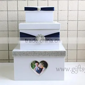 Elegant Purple Wedding Money Box in Handmade With Photo Frame Wedding Accessories thumbnail-1