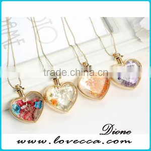 Latest Jewelry Accessories Real Flower Clear Galss Pendant With Chain thumbnail-6