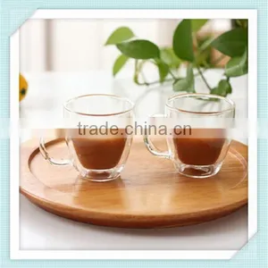 Heat-resistant Double Wall Coffee Glass Hand Blown Double Wall Glass Coffee Cup for Sale thumbnail-1