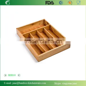 Medium Simple and Useful Seville Classics Bamboo Cutlery Tray and Organizer Drawer thumbnail-2