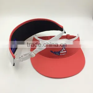 Wholesale Customize Design Your Own Logo Red Sun Visor With Embroidery thumbnail-3
