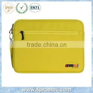 Canvas Zipper Tablet Bag Handbag Laptop Sleeve for Student Yellow thumbnail-1
