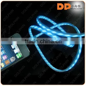 New Gadgets 2016 Visible Flowing LED Light Flat Cable 8 Pin Sync Data LED USB Cable thumbnail-6