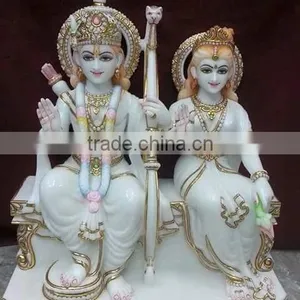White Marble Hndu God Ram Sita Statue thumbnail-1