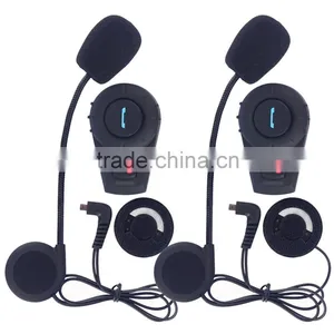 2016 New! 2 Pcs Waterproof Motorcycle Bluetooth Intercom Interphone Headset for Moto Helmet Intercommunicador With FM Function thumbnail-1